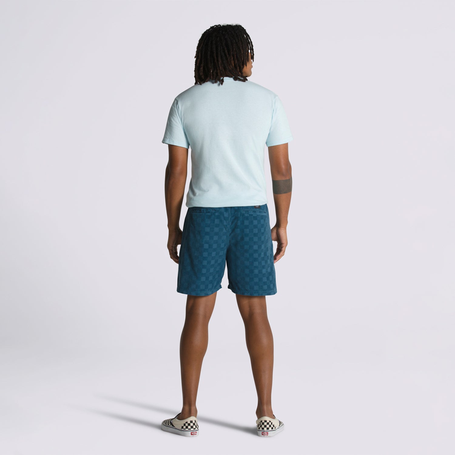 Short Range Check Cord Loose E Waist Short Vans Teal
