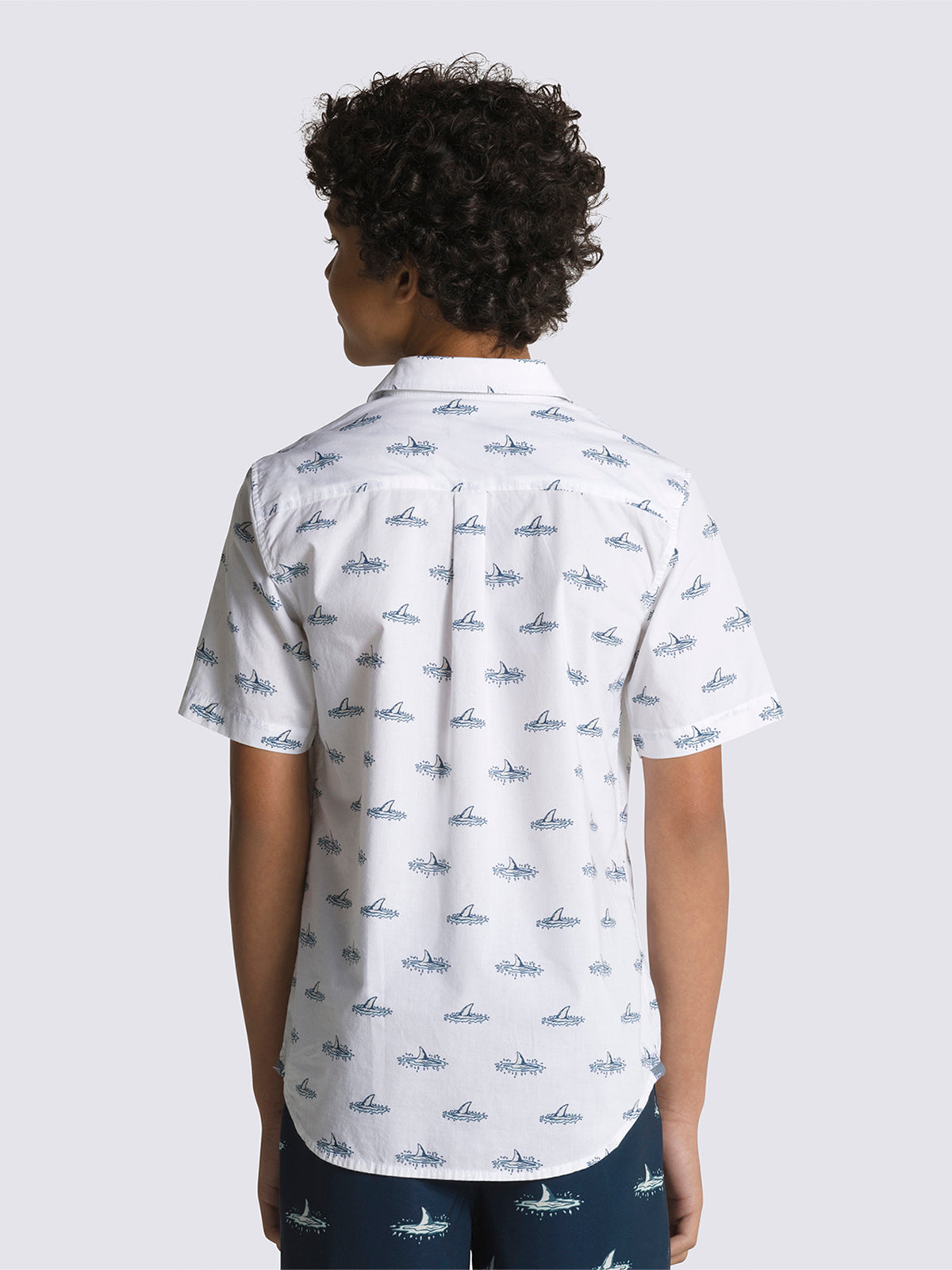 Camisa Shark Fin Woven Ss (8-14 AñOs) White