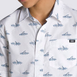 Camisa Shark Fin Woven Ss (8-14 AñOs) White