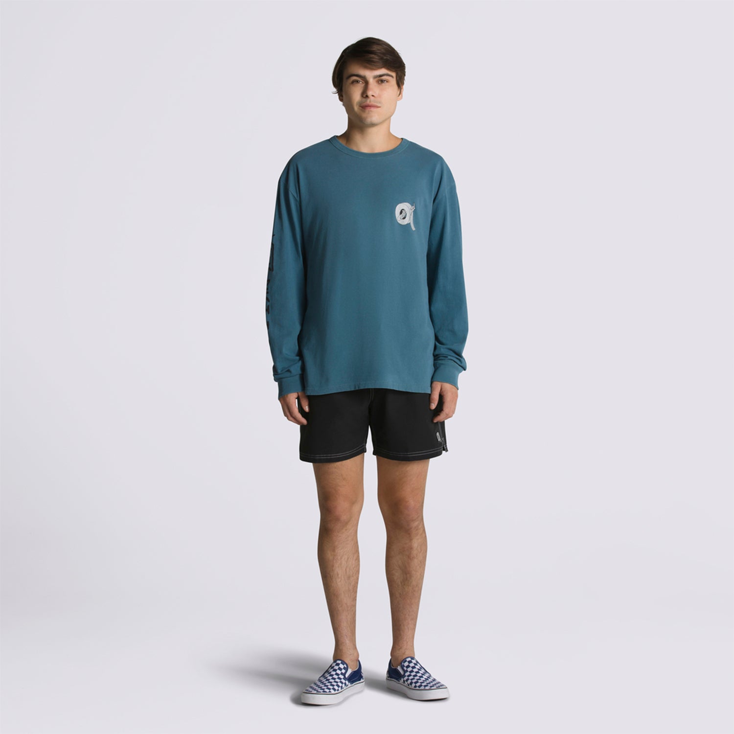 Polera M/L Hombre DTI Logo Azul Vans