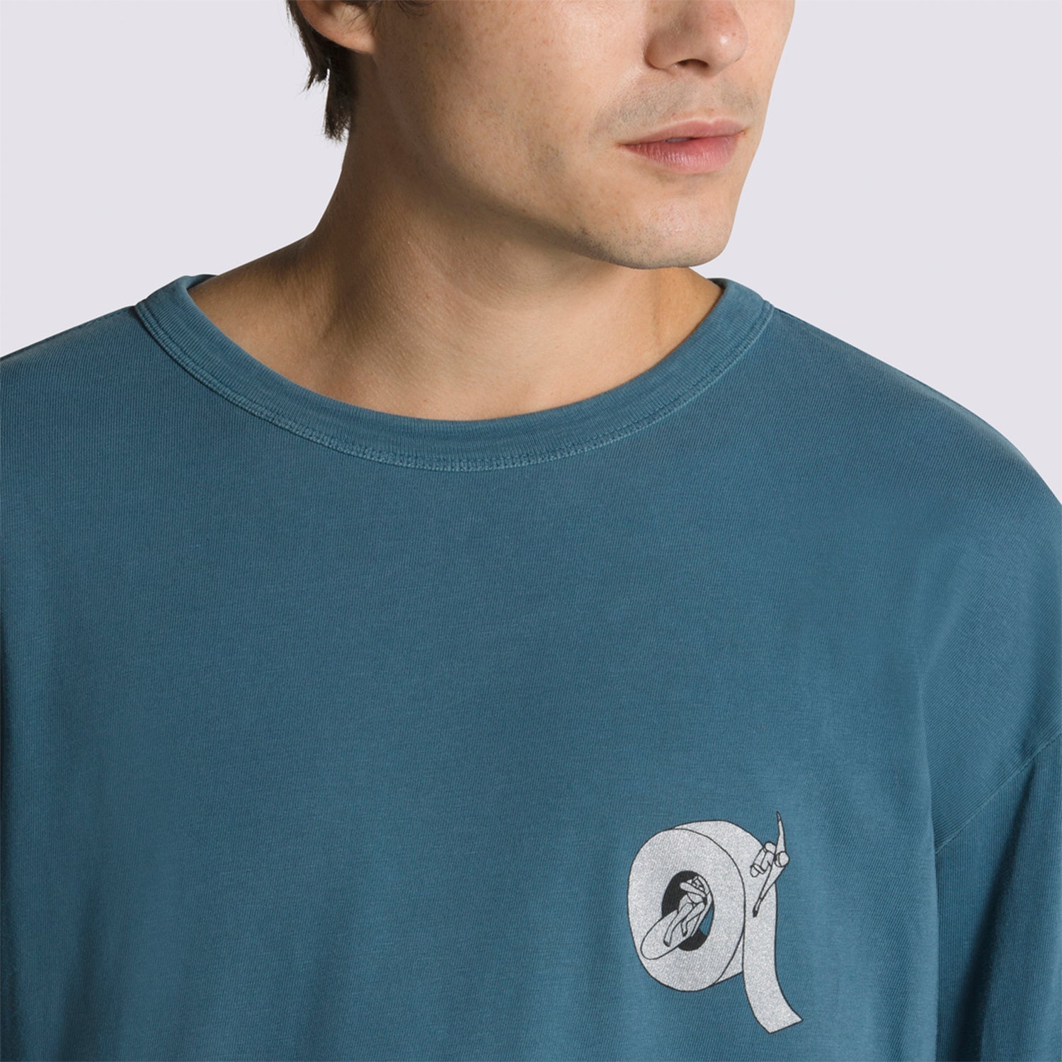 Polera M/L Hombre DTI Logo Azul Vans