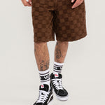 Short Hombre Check-5 Baggy Denim Café