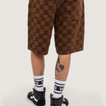 Short Hombre Check-5 Baggy Denim Café