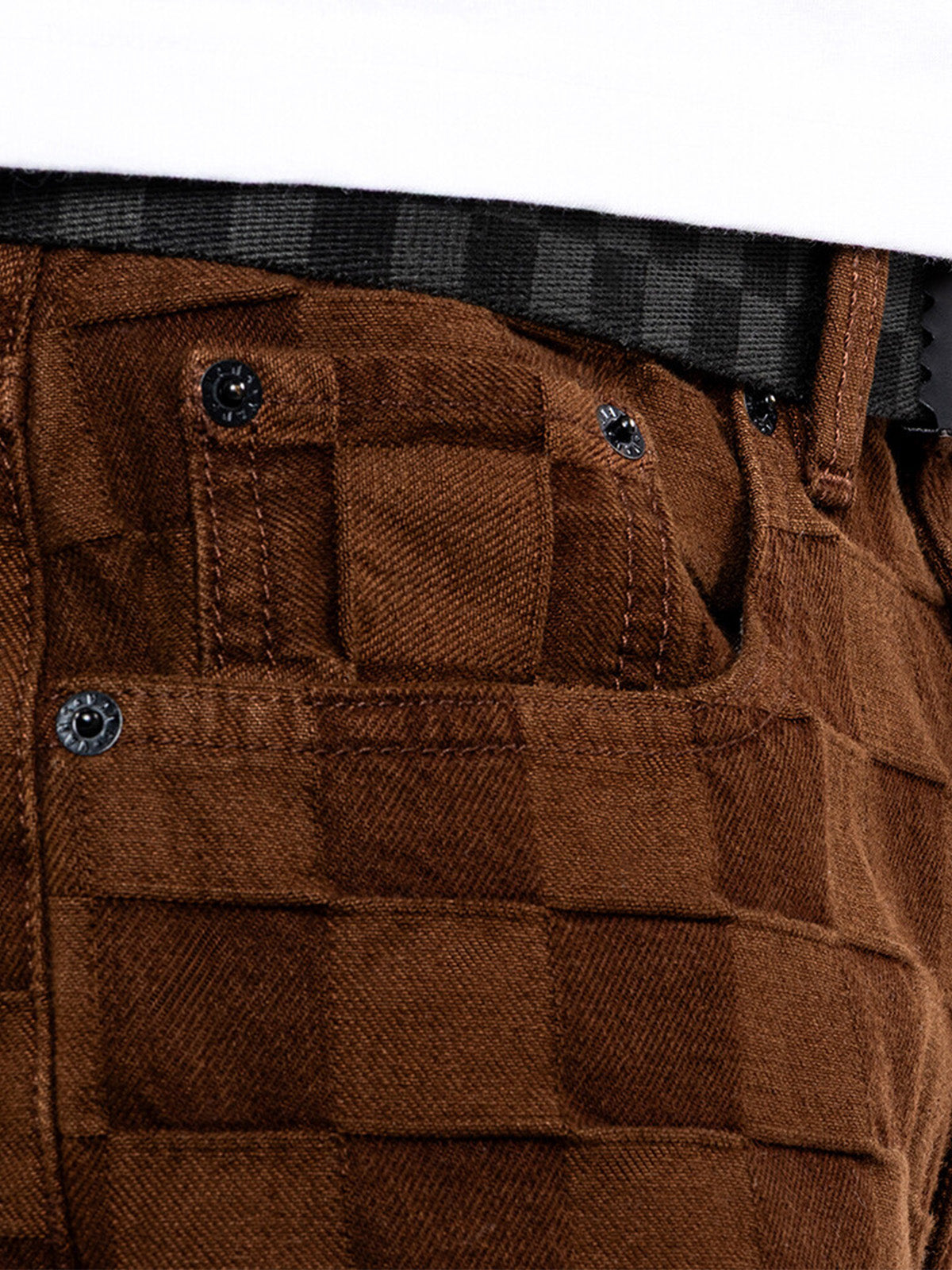 Short Hombre Check-5 Baggy Denim Café