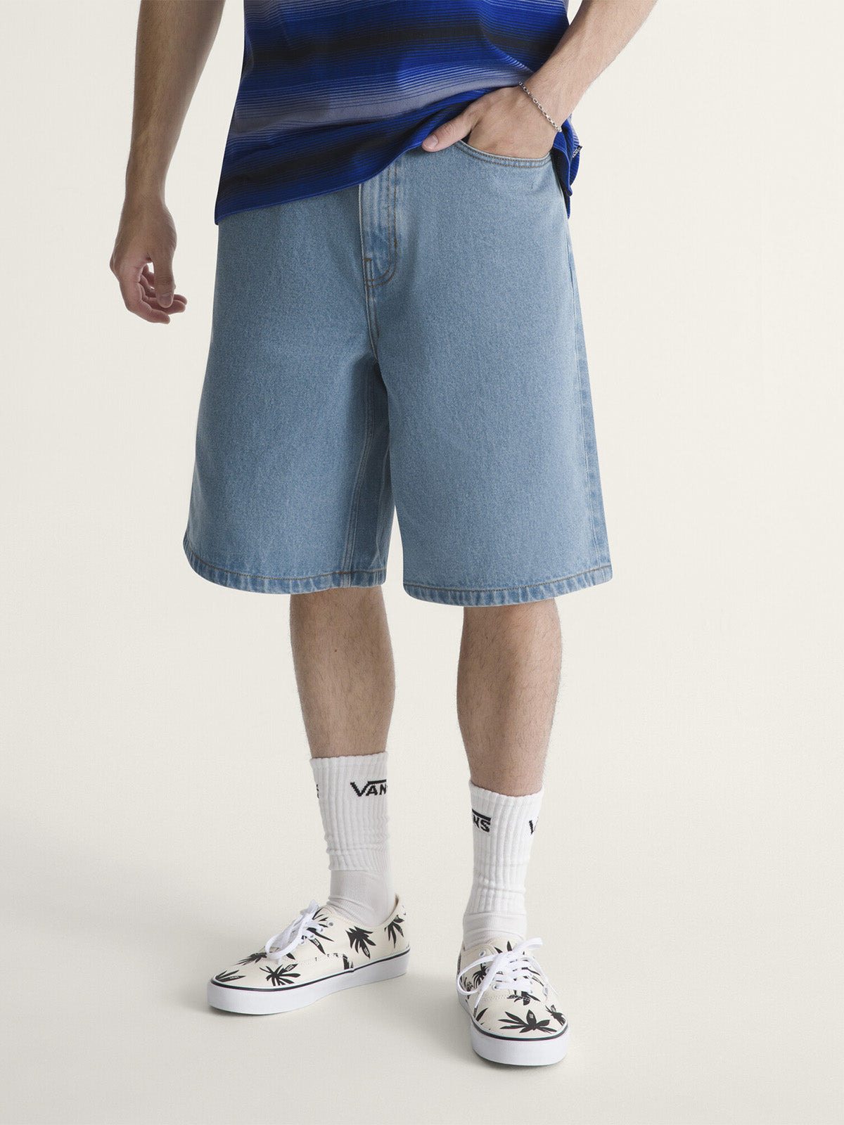 Short Hombre Check-5 Baggy Denim Azul