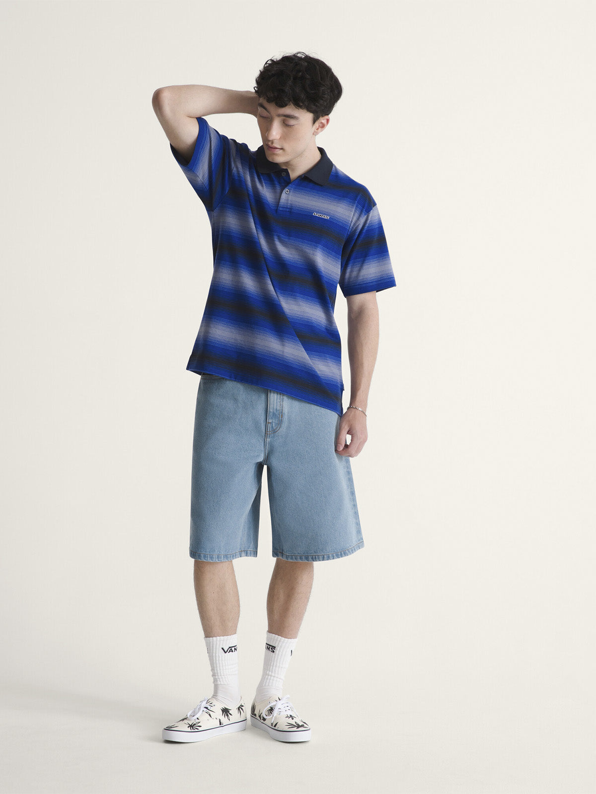 Short Hombre Check-5 Baggy Denim Azul