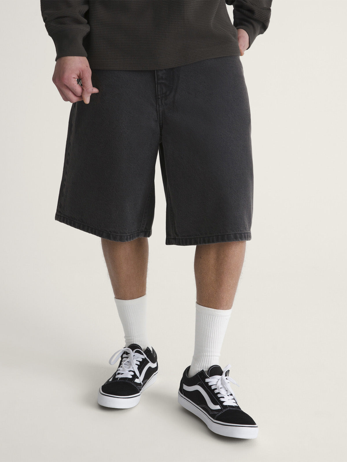 Short Hombre Check-5 Baggy Denim Negro