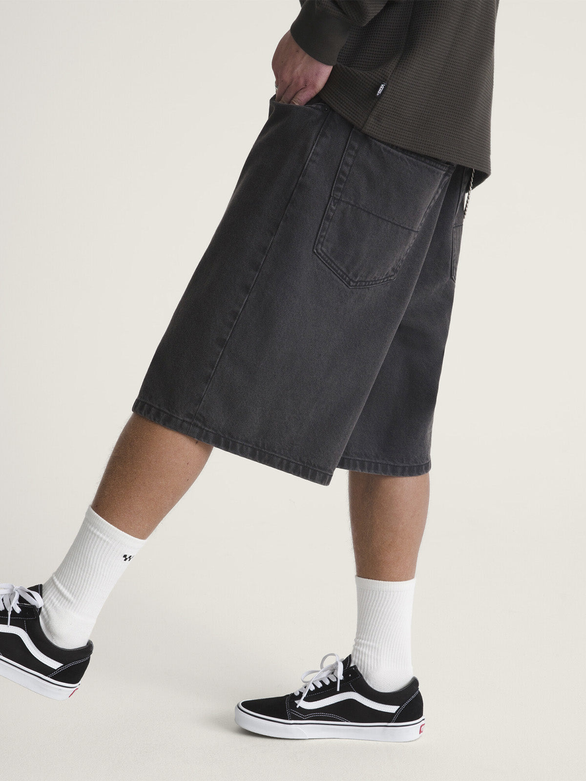 Short Hombre Check-5 Baggy Denim Negro