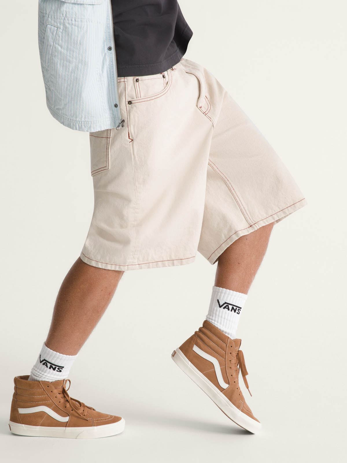 Short Hombre Check-5 Denim Short Beige/Crudo Vans