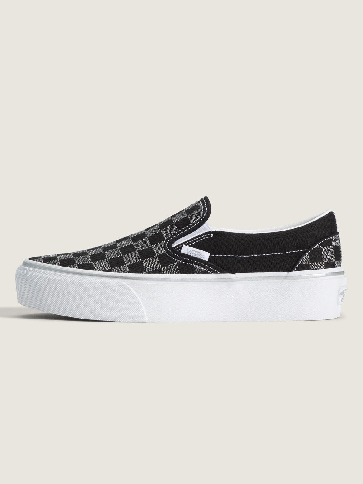Zapatilla Mujer Slip On Platform Checker Negro Vans