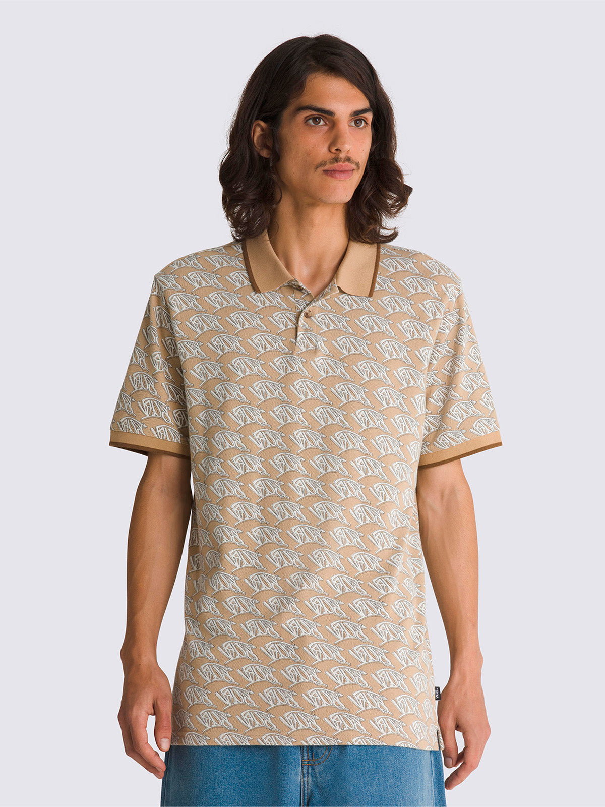Polera M/C Hombre Lewis Mills Beige Vans