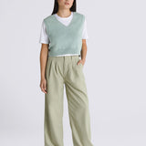 Pantalon Mujer AlDer Relaxed Pleate Beige Vans