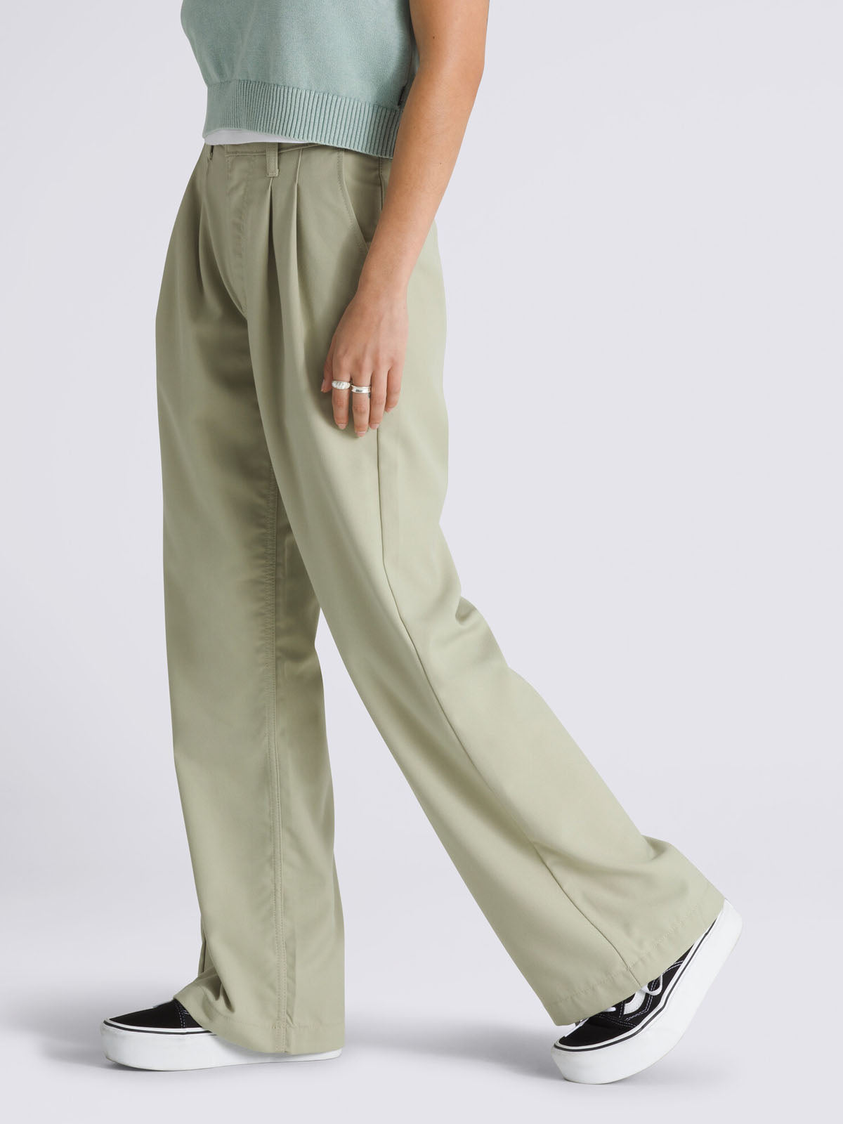 Pantalon Mujer AlDer Relaxed Pleate Beige Vans
