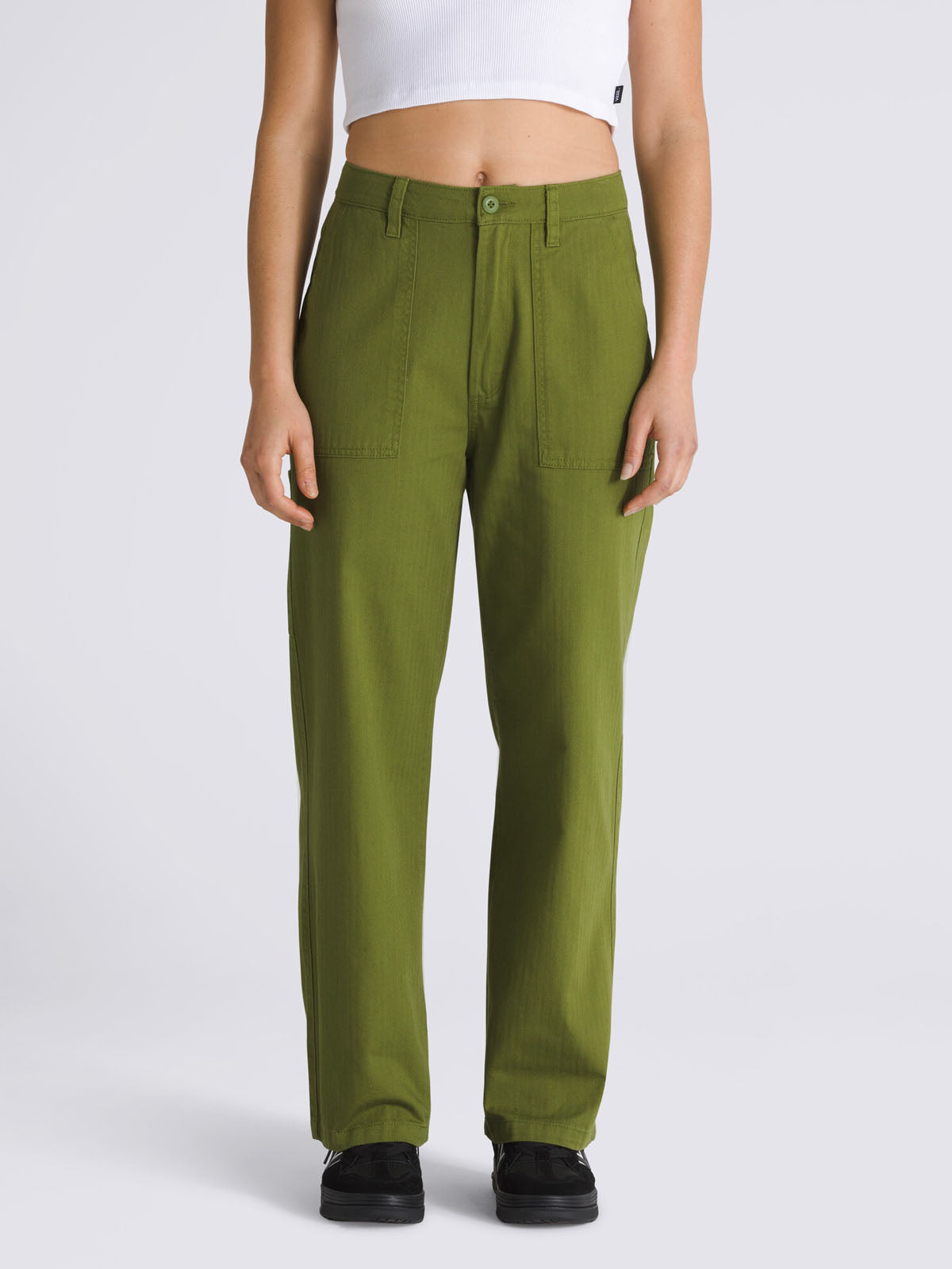 Pantalon Mujer Union Relaxed Carpen Oliva Vans