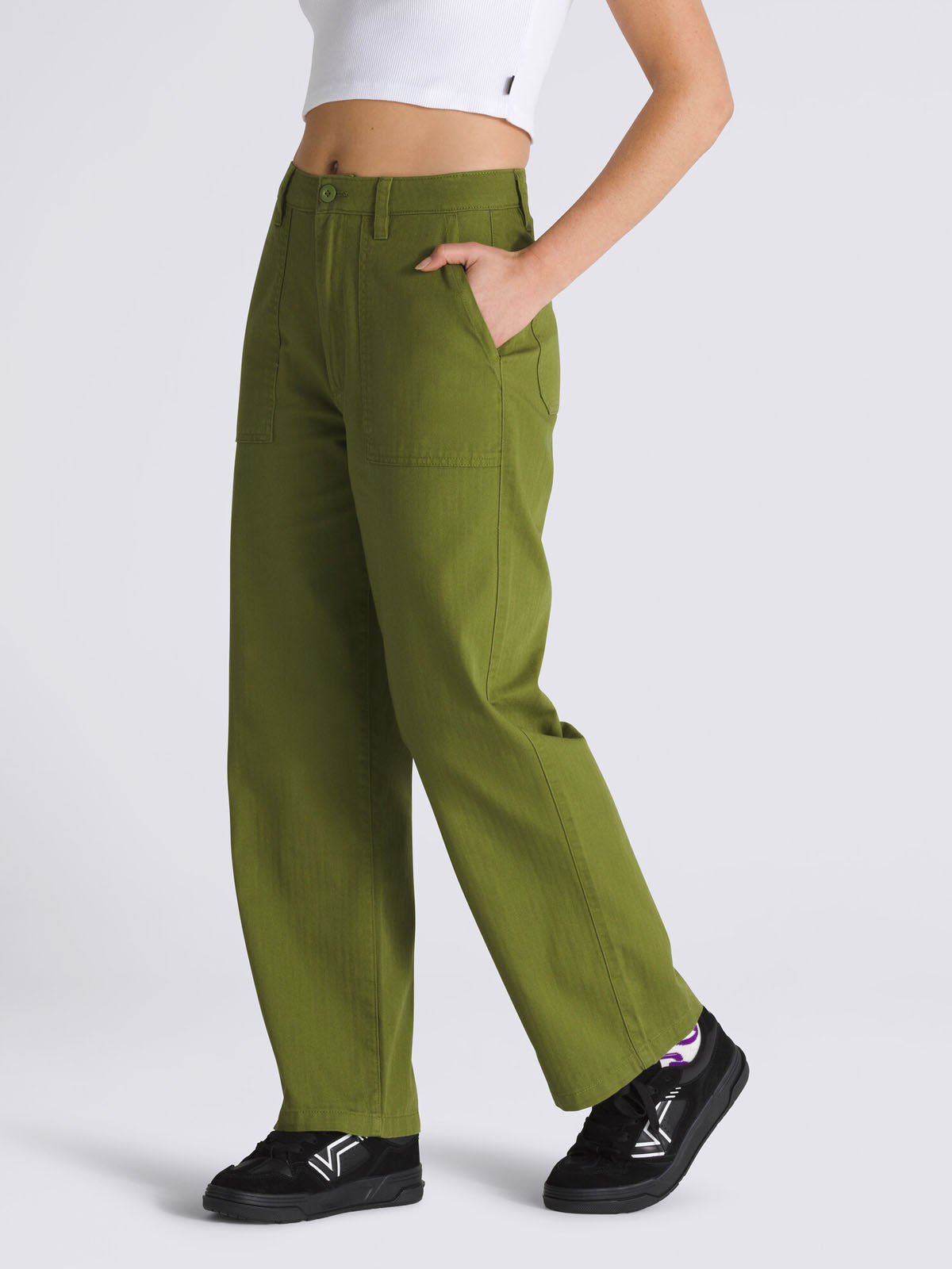 Pantalon Mujer Union Relaxed Carpen Oliva Vans