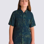 Camisa Manga Corta Nino Vans Loose Camp Coll Azul Oscuro Vans