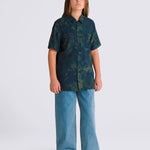 Camisa Manga Corta Nino Vans Loose Camp Coll Azul Oscuro Vans