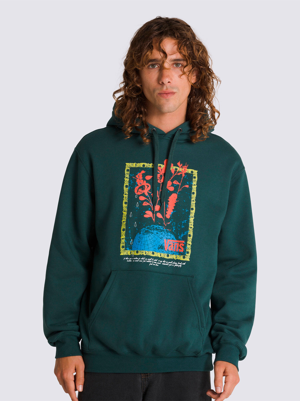 Poleron Hombre Tear Globe Po Verde Oscuro Vans