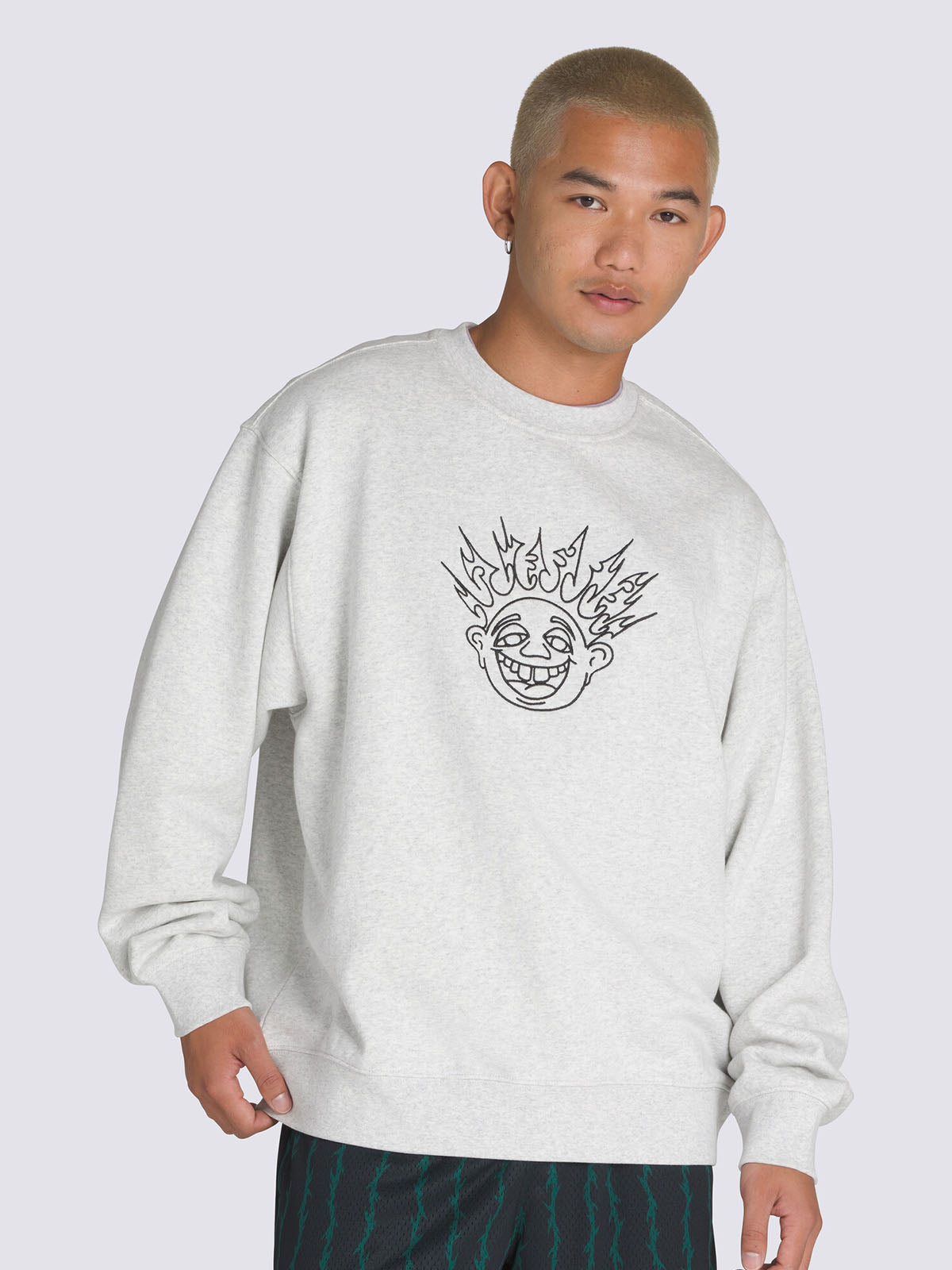 Polerón Hombre Skate Smile Gris Vans