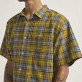 Camisa M/C Hombre Lawson Plaid Wove Amarillo Vans