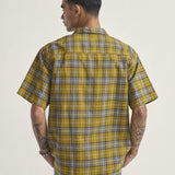 Camisa M/C Hombre Lawson Plaid Wove Amarillo Vans
