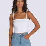 Polera M/C Mujer Drew Rib Blanco Vans