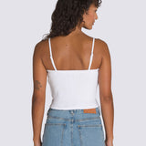 Polera M/C Mujer Drew Rib Blanco Vans