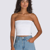 Polera M/C Mujer Drew Rib Blanco Vans