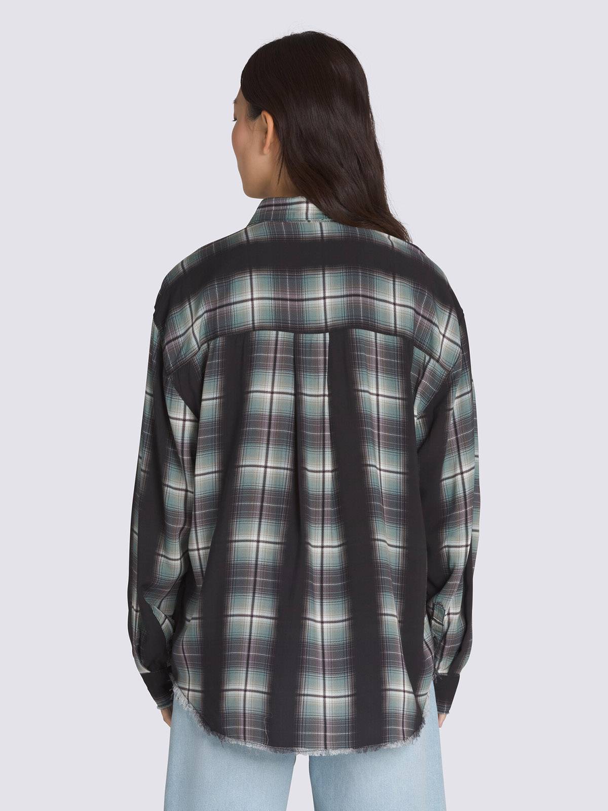 Blusa M/L Mujer Gillian Plaid Negro Vans