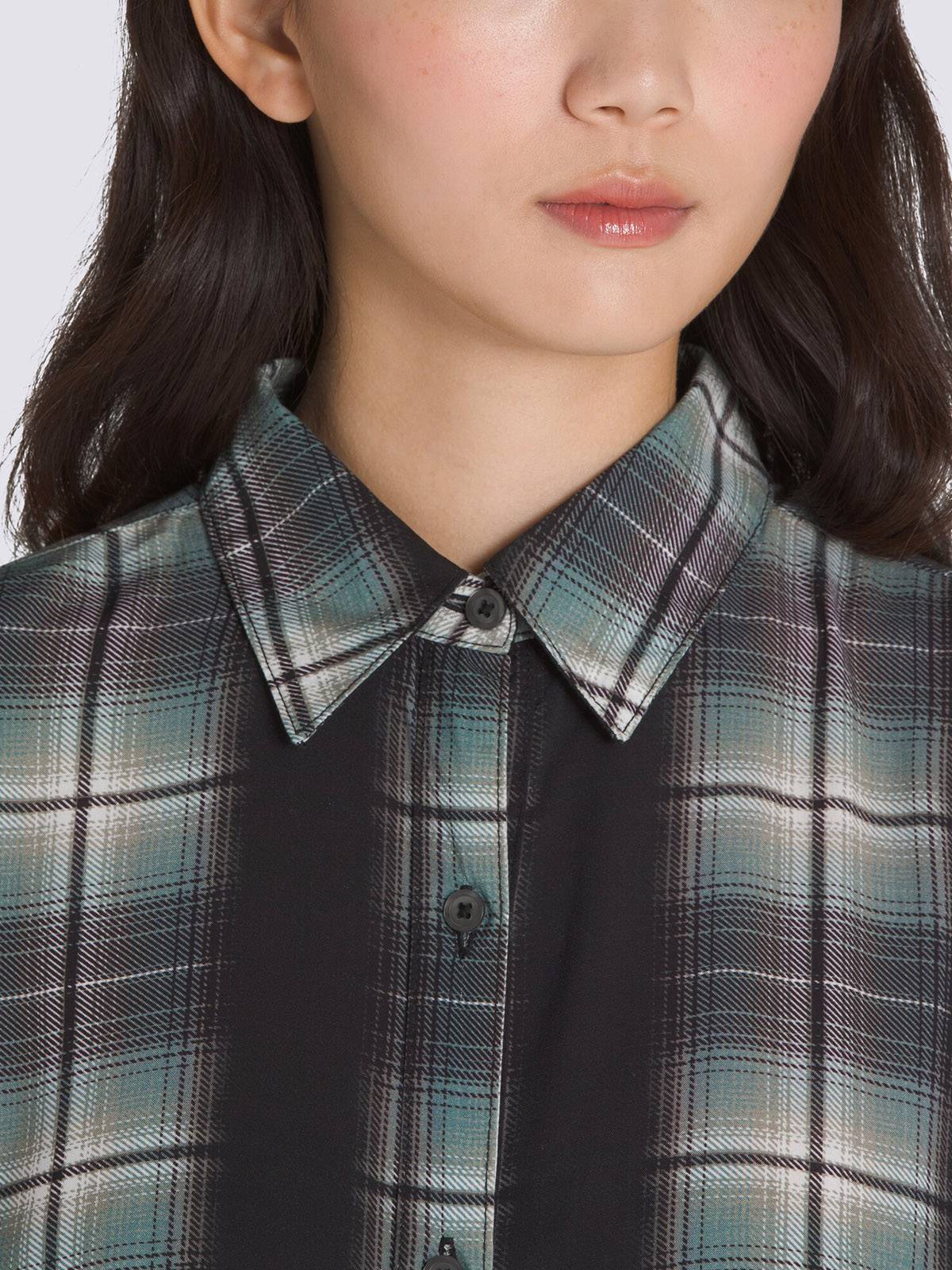 Blusa M/L Mujer Gillian Plaid Negro Vans