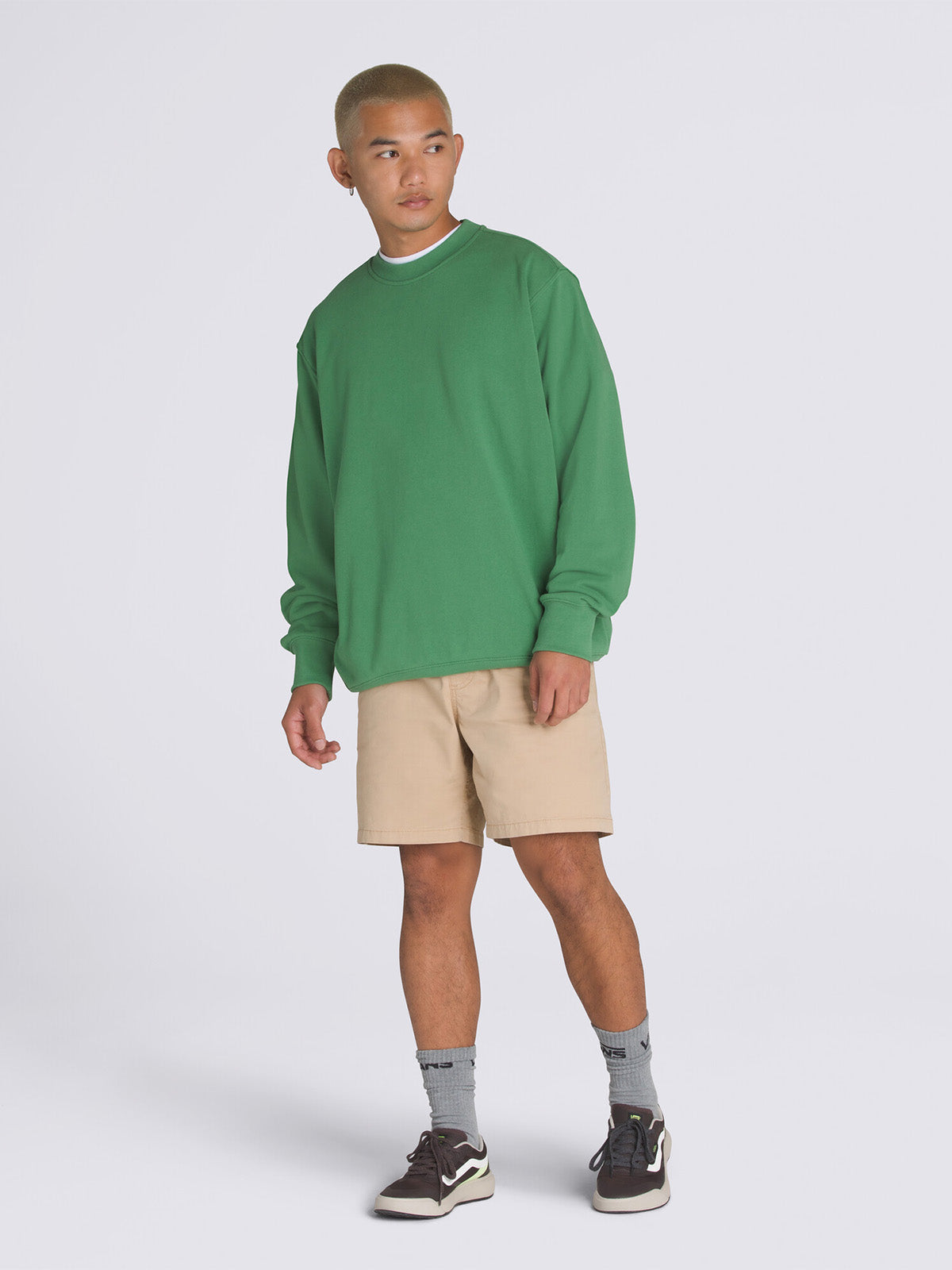 Polerón Hombre Premium Crew Verde Vans