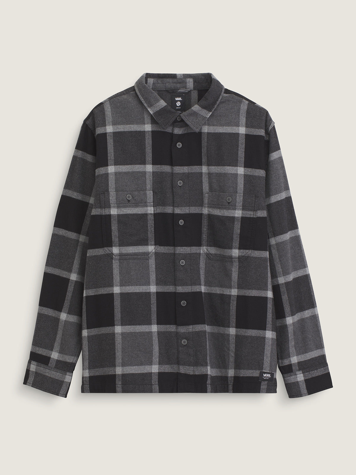 Camisa M/L Hombre Larkspur Plaid Flann Gris Vans