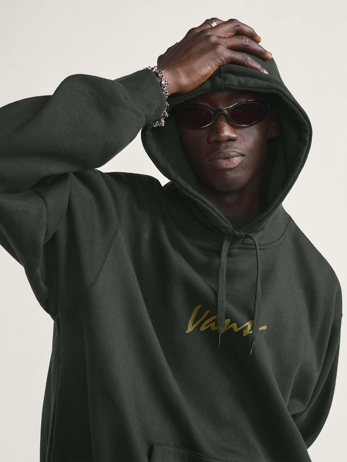 Poleron Hombre Scripted Vans Pullov Verde Vans