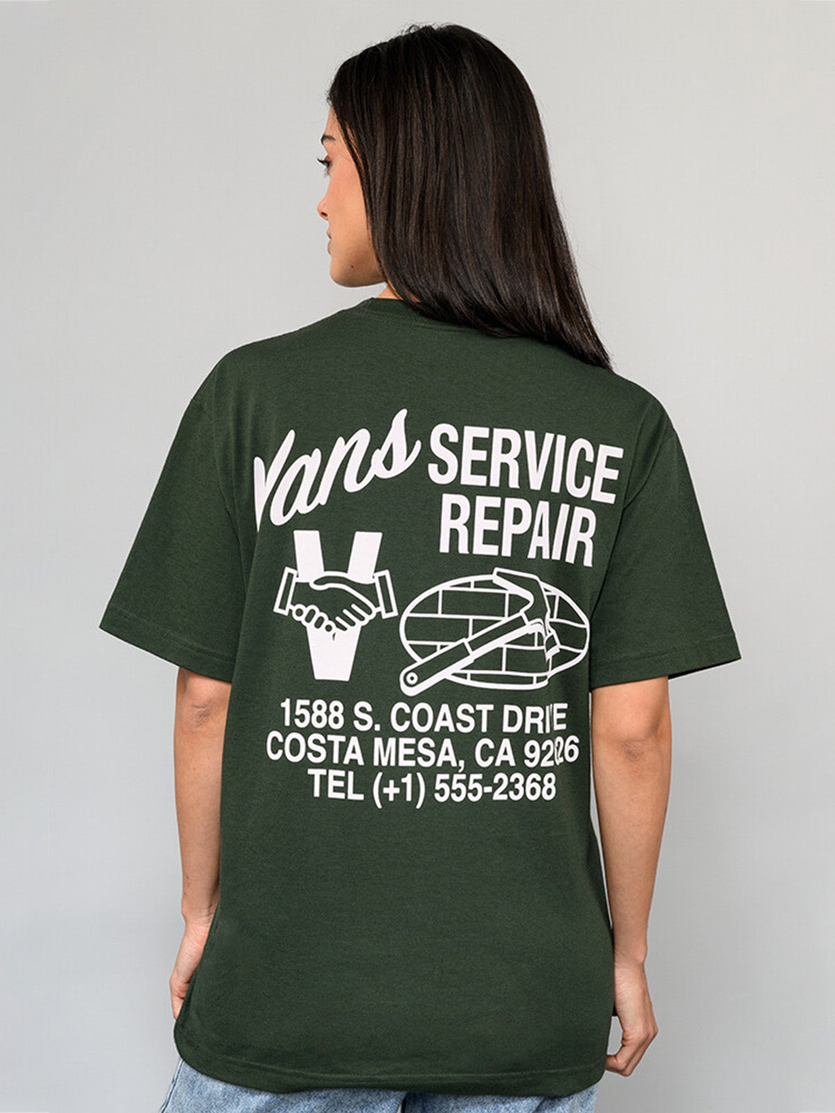 Polera M/C Hombre Service Repair Verde Vans