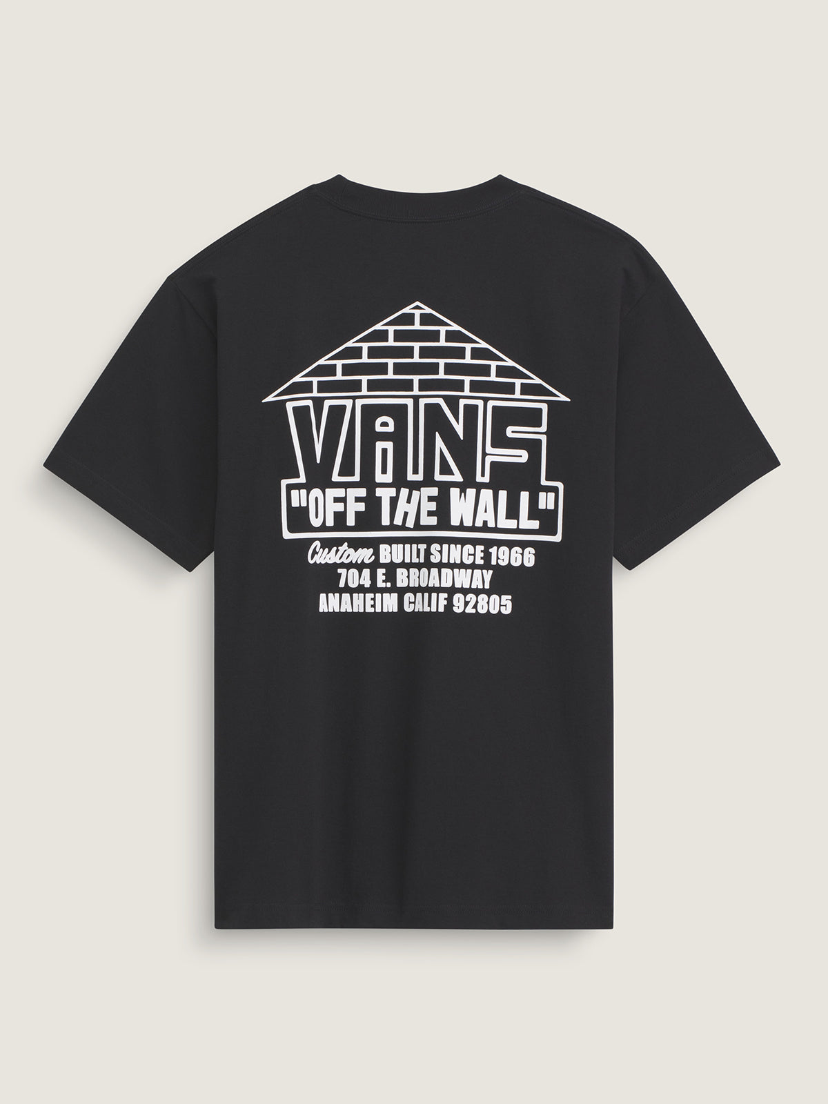 Polera M/C Hombre Custom Built Negro Vans