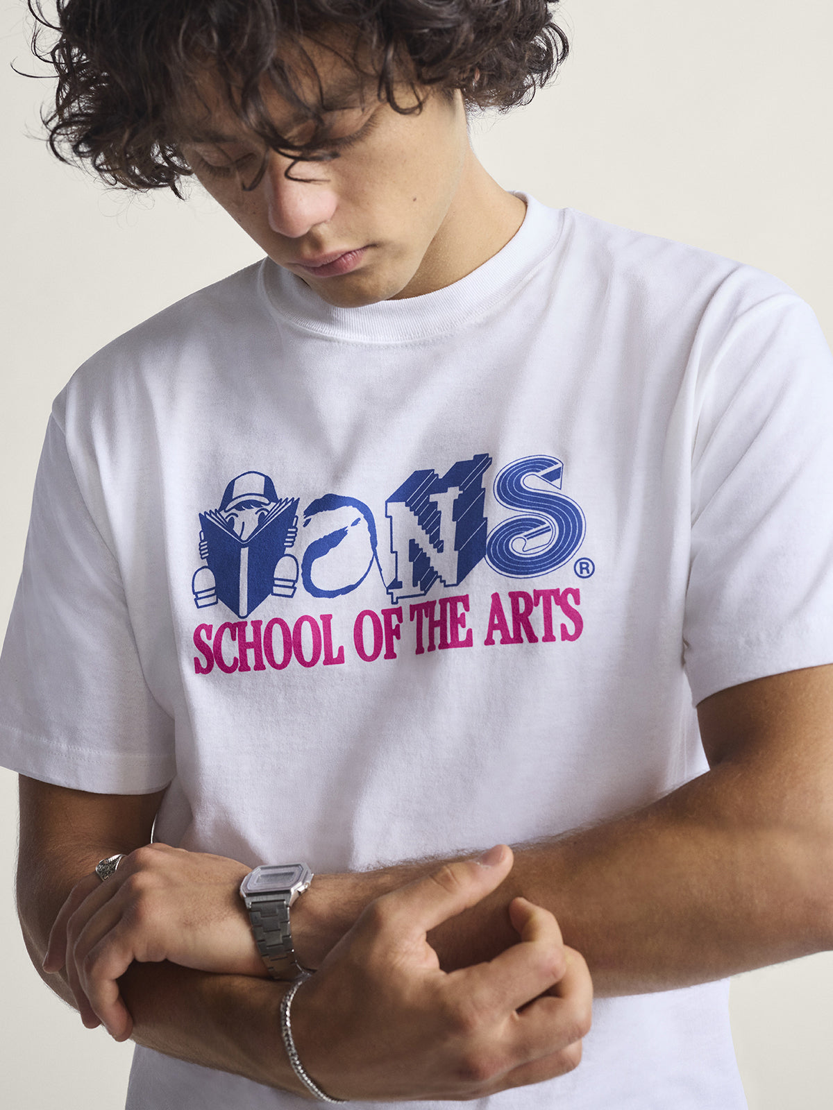 Polera M/C Hombre Art Skool Blanco Vans