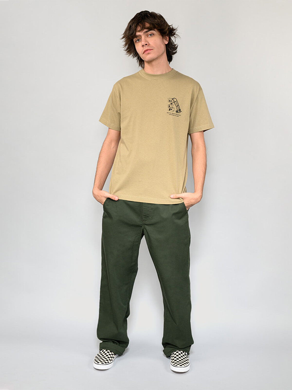 Polera M/C Hombre Moving Co Verde Vans