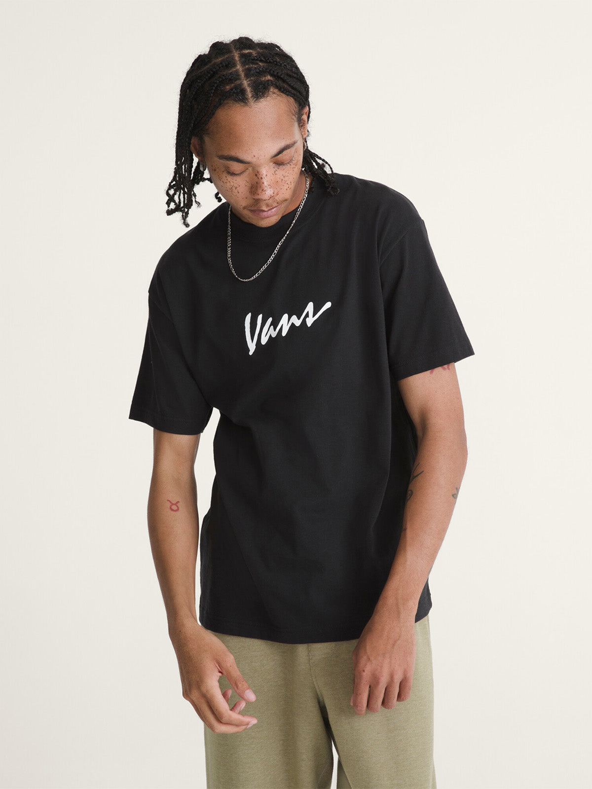 Polera M/C Hombre Classic Script Blanco Vans