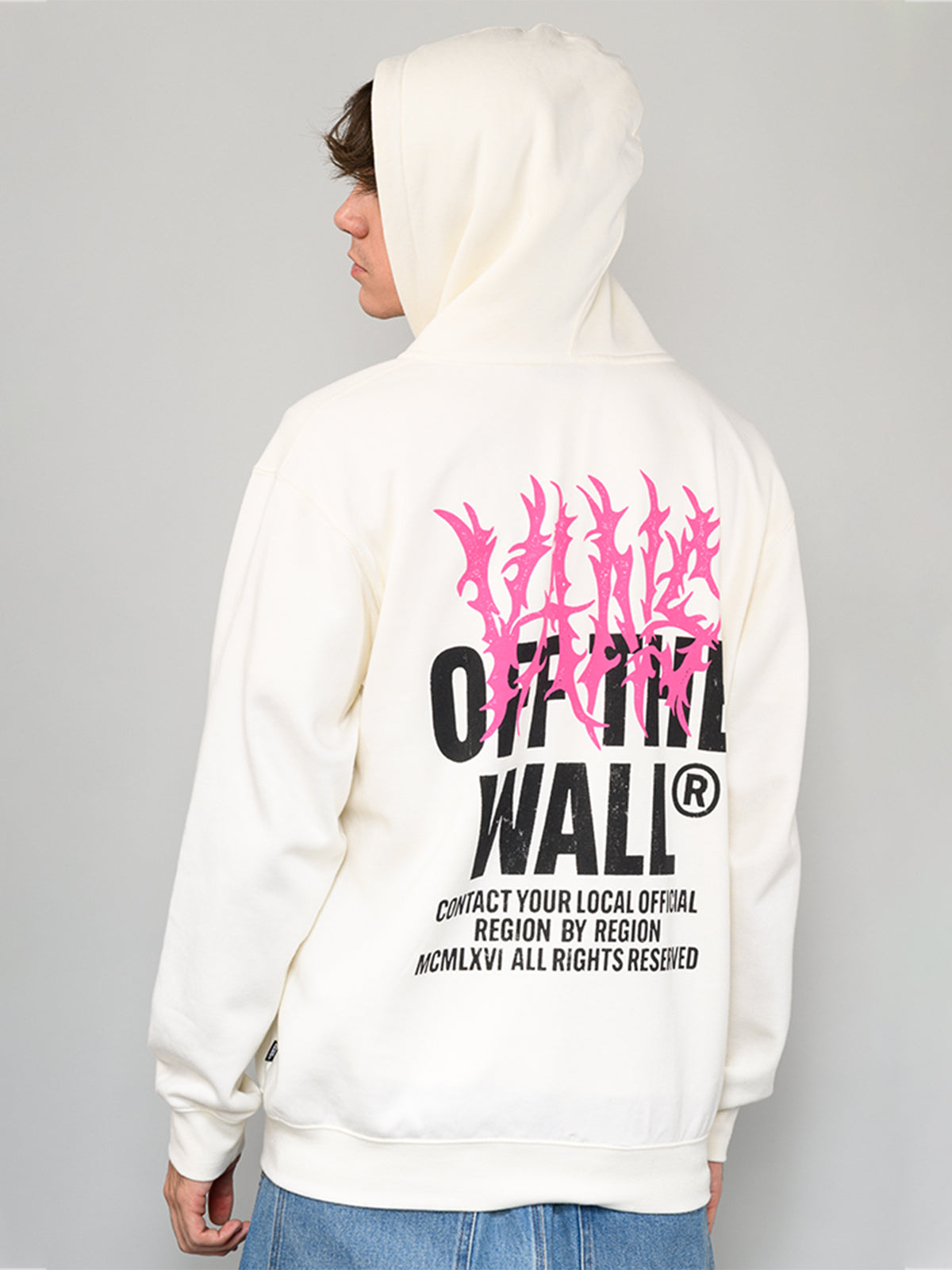 Poleron Hombre Metal Wall Full Zip Blanco Vans