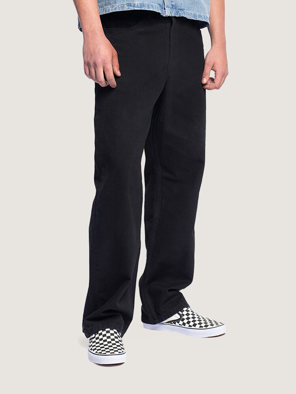 Pantalón Hombre Check-5 Loose Denim  Negro