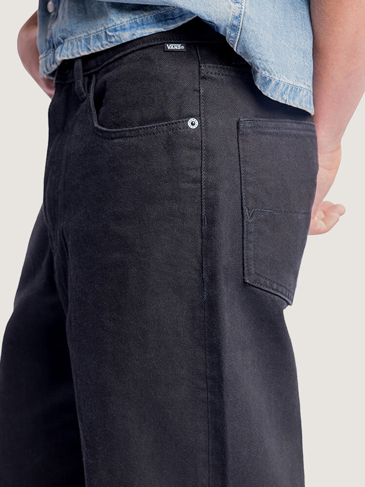 Pantalón Hombre Check-5 Loose Denim  Negro