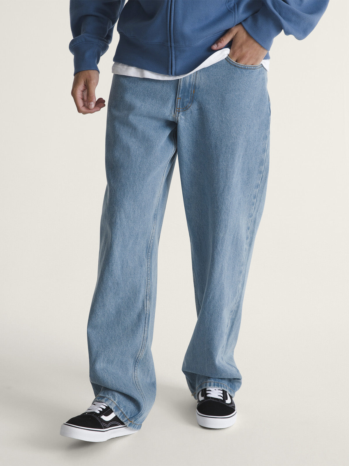 Pantalón Hombre Check-5 Loose Denim  Azul