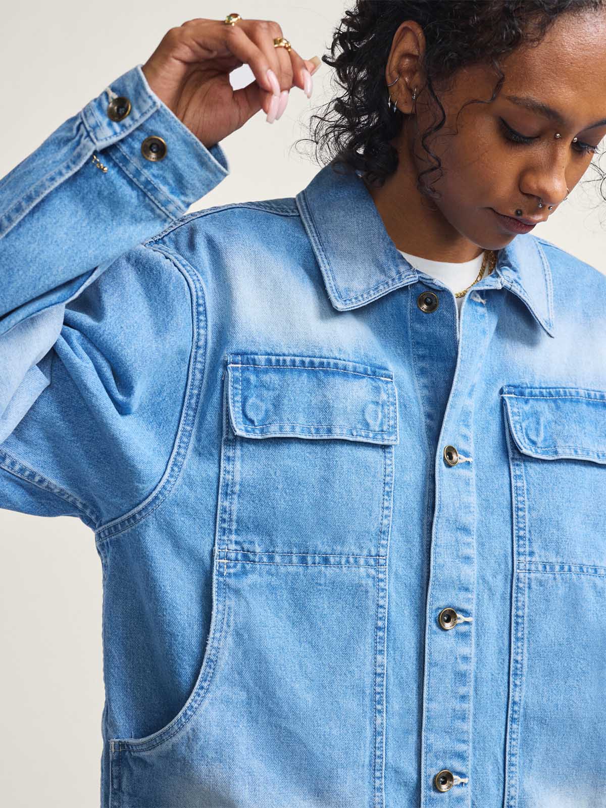 Chaqueta Hombre Premium Mcavoy Trucker Celeste Vans