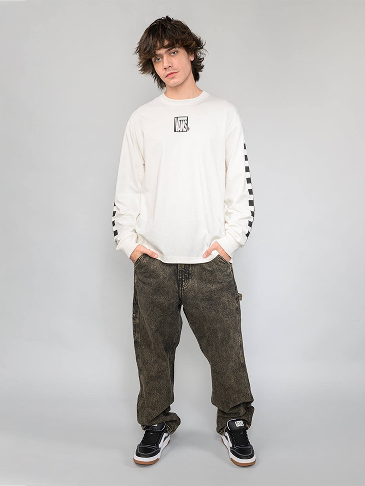 Polera M/L Hombre Mte Teamteam Blanco Vans