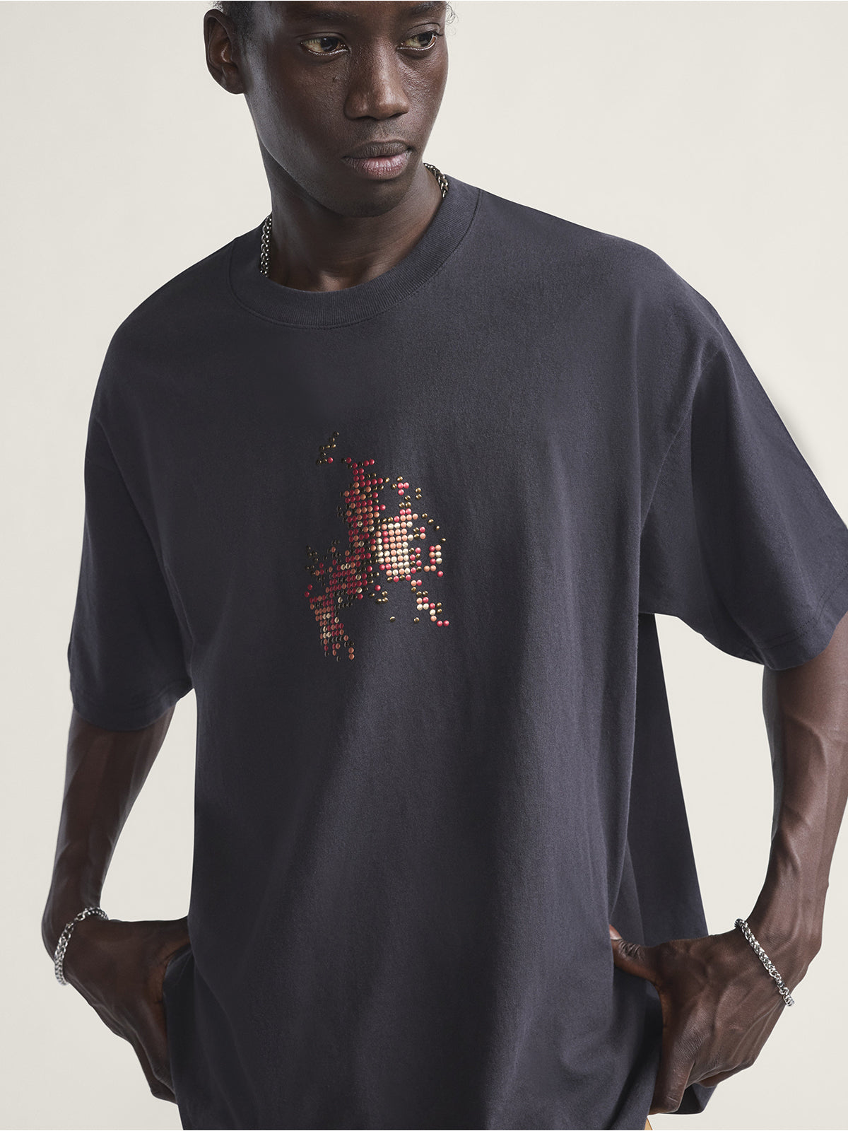 Polera M/C Hombre Skate Flame Negro Vans