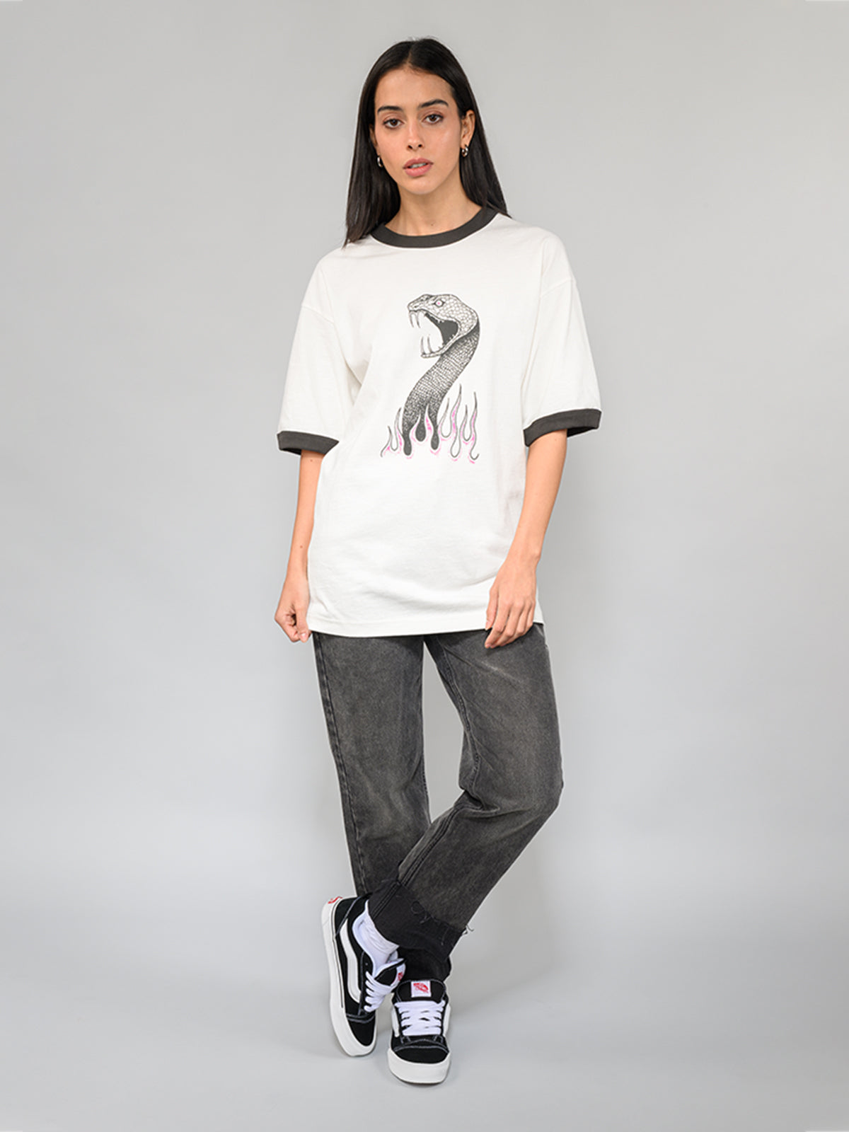 Polera M/C Hombre Skate Mike G Snake Blanco Vans