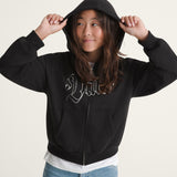 Poleron Niña Shining Zip Negro Vans