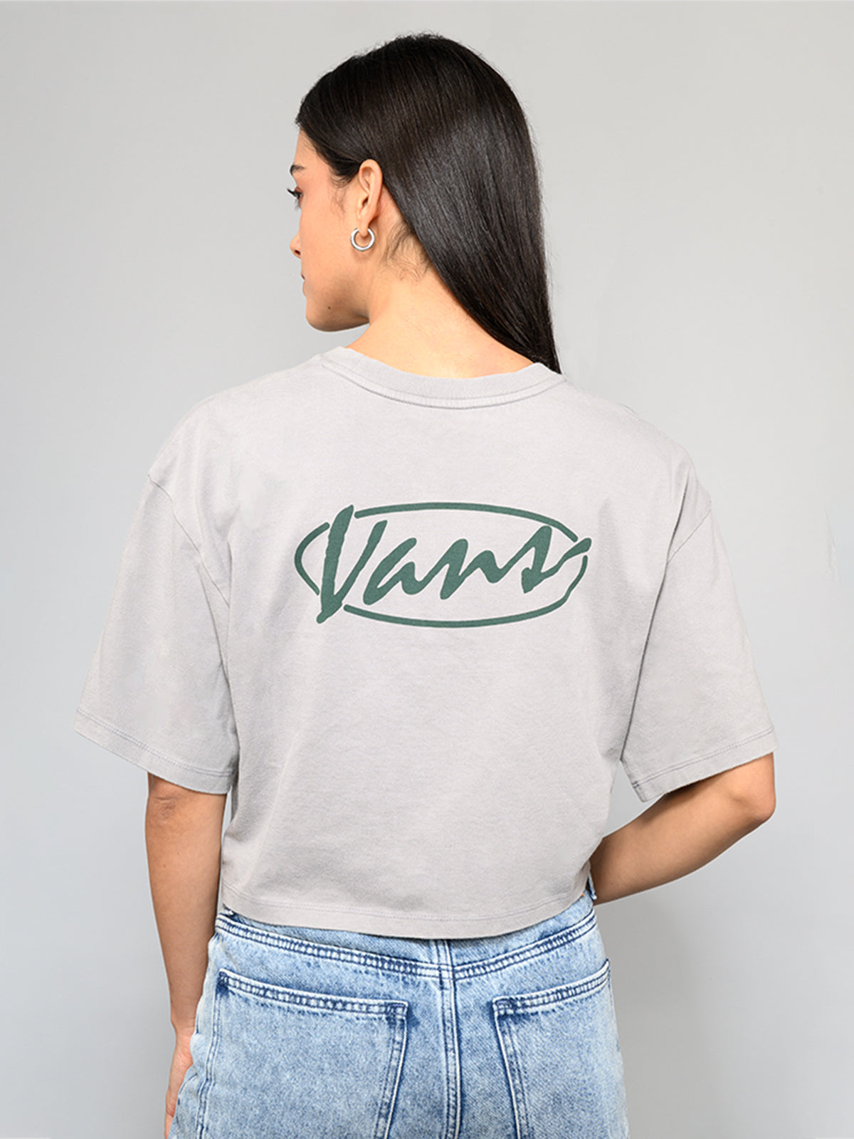 Polera M/C Mujer Era Script Relaxed Gris Vans