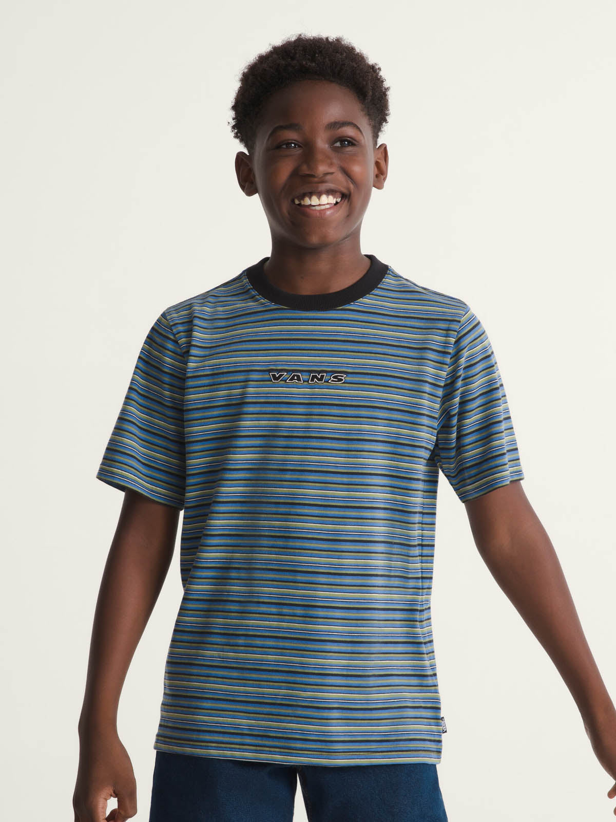 Polera M/C Nino Cameron Stripe Knit Negro Vans