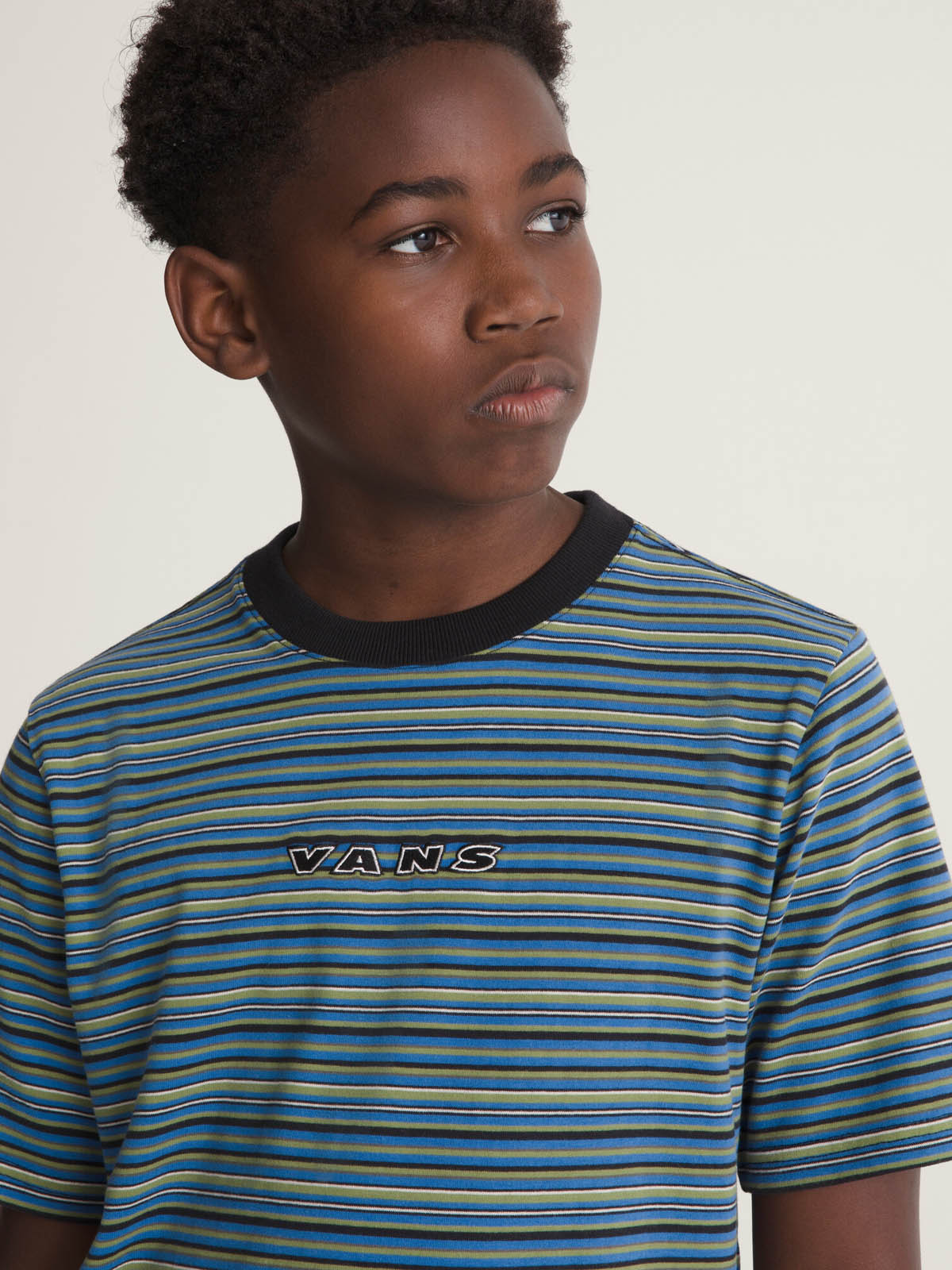 Polera M/C Nino Cameron Stripe Knit Negro Vans